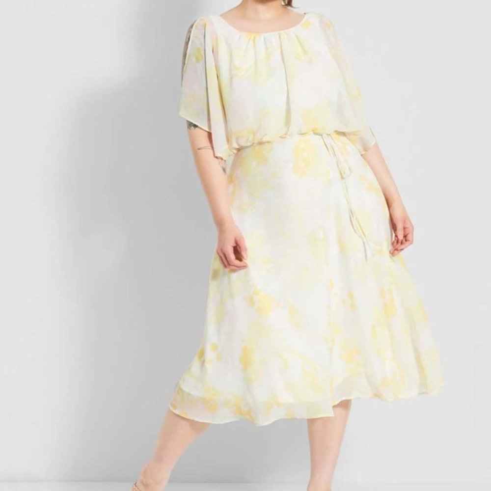 ModCloth Flutter of Flattery Midi Plus Size Dress 3X- NWOT